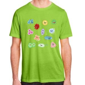 Cute Microbes Bacteria Virus Ecoli Microbiology Seamless Pattern Sticker Pack. Adult ChromaSoft Performance T-Shirt