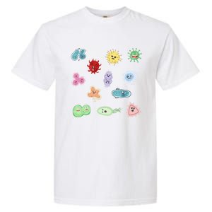 Cute Microbes Bacteria Virus Ecoli Microbiology Seamless Pattern Sticker Pack. Garment-Dyed Heavyweight T-Shirt