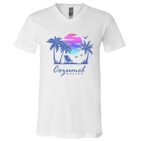 COZUMEL Mexico Beach Vacation Spring Break Honeymoon Vintage V-Neck T-Shirt