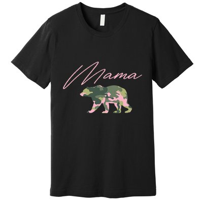 Camo Mama Bear Mama Bear Camo Bear Family Premium T-Shirt