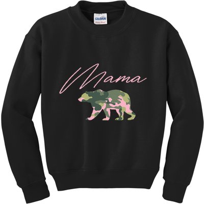 Camo Mama Bear Mama Bear Camo Bear Family Kids Sweatshirt