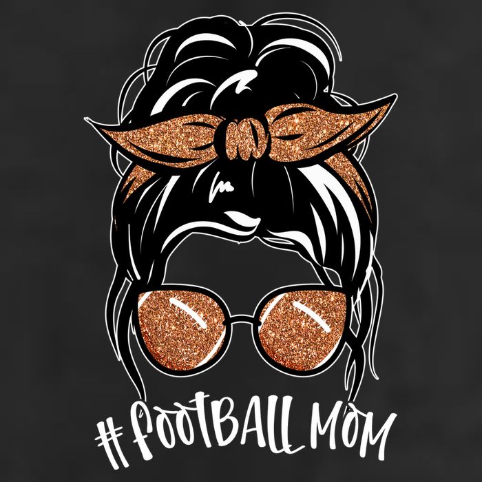 Cute Messy Bun Football Mom 7 Panel Mesh Trucker Snapback Hat