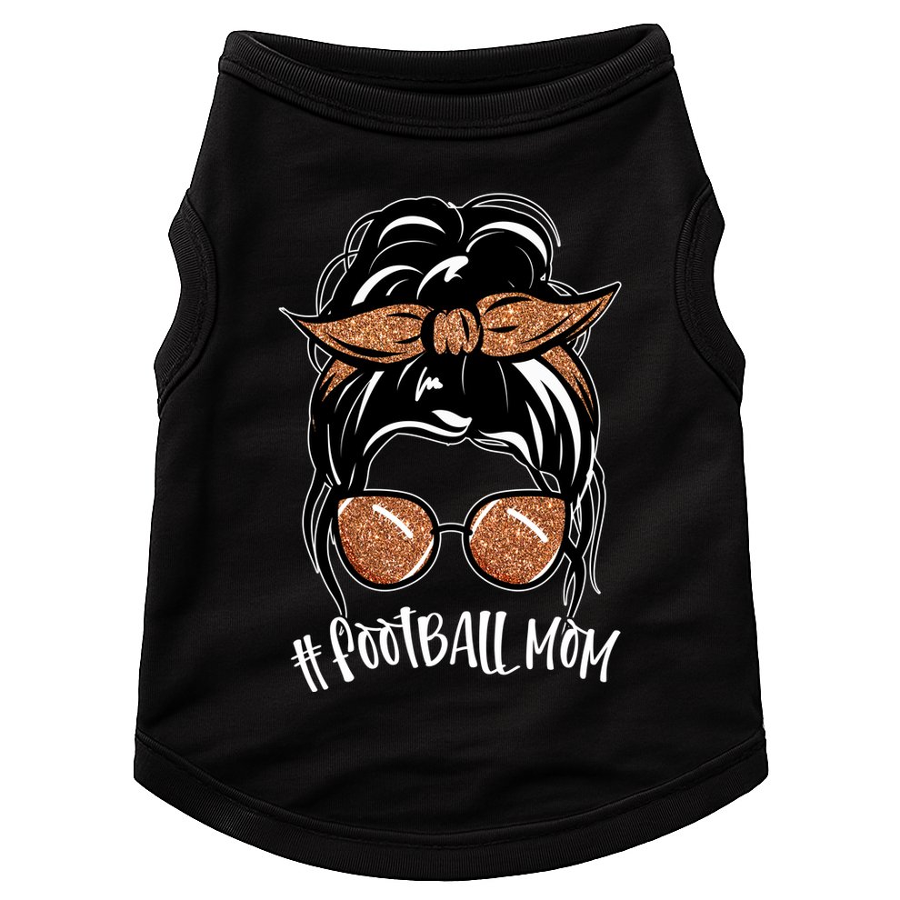 Cute Messy Bun Football Mom Doggie Tank