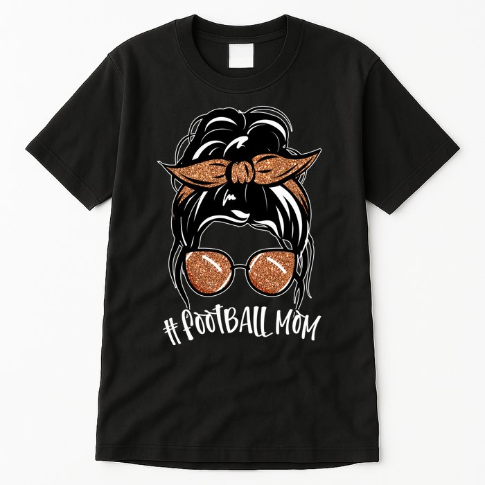 Cute Messy Bun Football Mom Tall T-Shirt