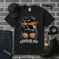 Cute Messy Bun Football Mom Tall T-Shirt
