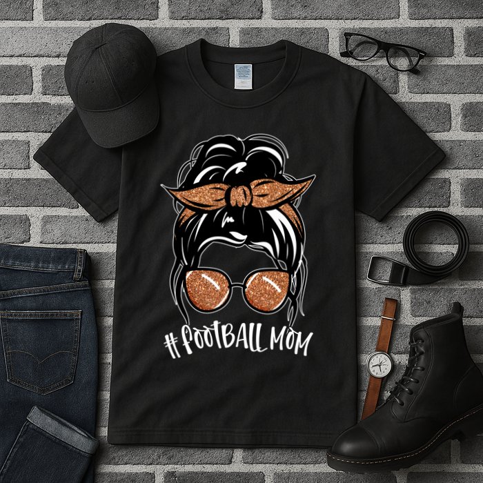 Cute Messy Bun Football Mom Tall T-Shirt