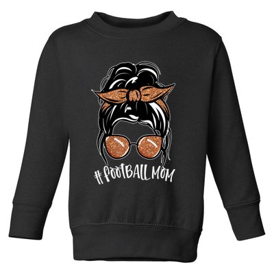 Cute Messy Bun Football Mom Toddler Sweatshirt