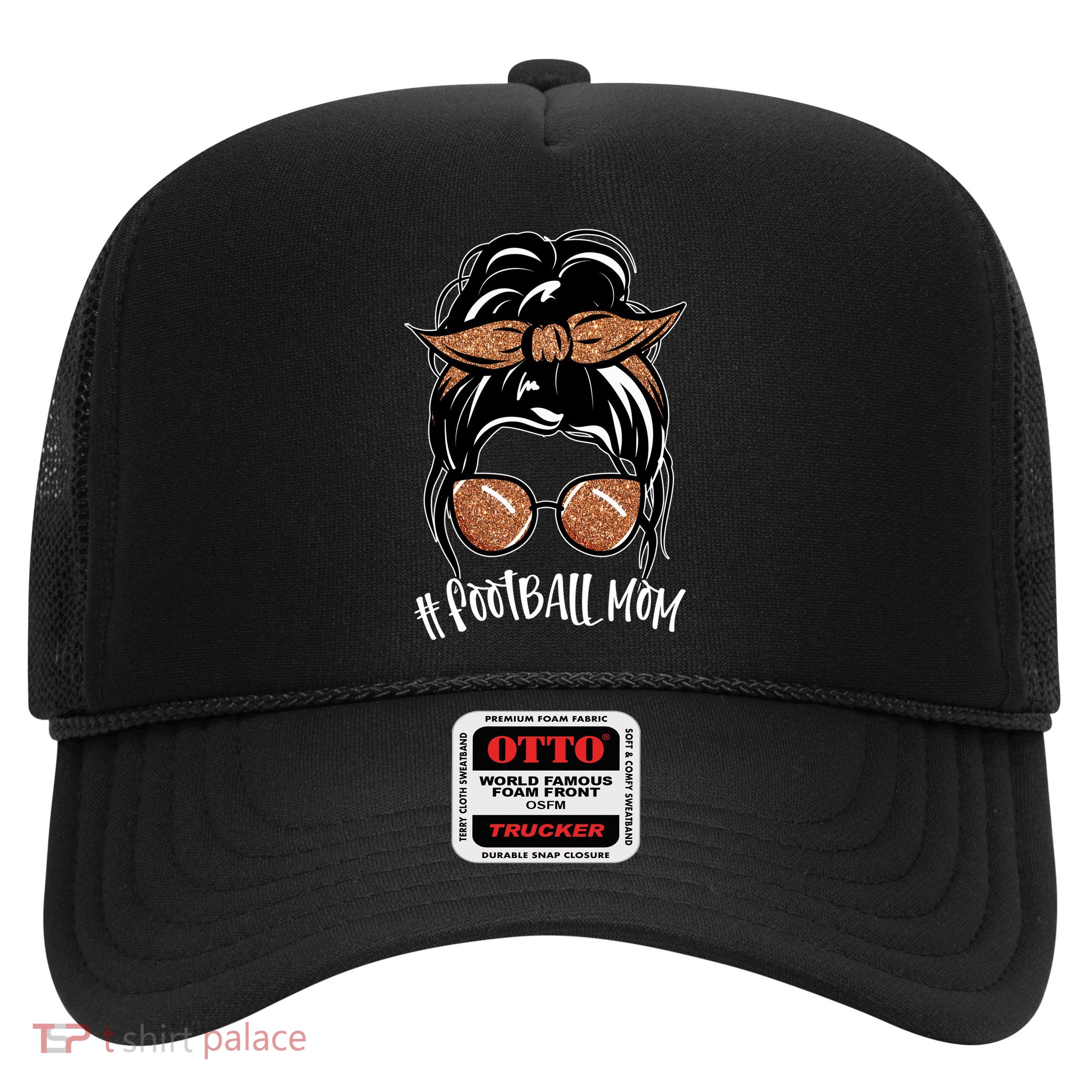 Cute Messy Bun Football Mom Trucker Hat