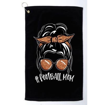 Cute Messy Bun Football Mom Golf Towel