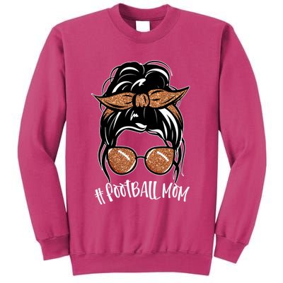 Cute Messy Bun Football Mom Sweatshirt
