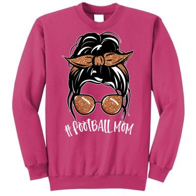 Cute Messy Bun Football Mom Sweatshirt