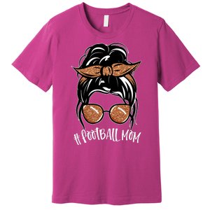 Cute Messy Bun Football Mom Premium T-Shirt