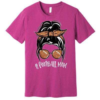 Cute Messy Bun Football Mom Premium T-Shirt