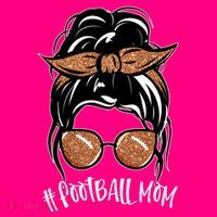 Cute Messy Bun Football Mom Premium T-Shirt