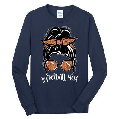 Cute Messy Bun Football Mom Tall Long Sleeve T-Shirt