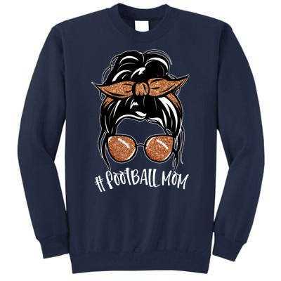 Cute Messy Bun Football Mom Tall Sweatshirt