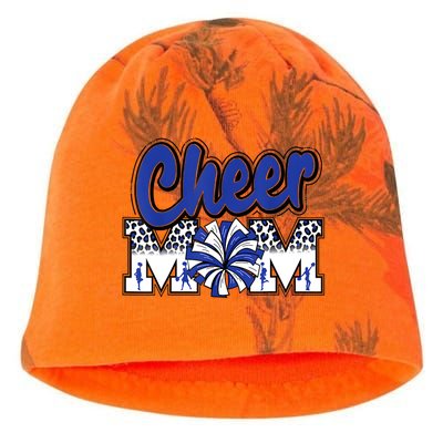 Cheer Mom Blue Leopard Letters Cheer Pom Poms Kati - Camo Knit Beanie