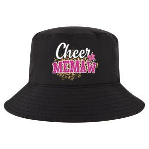 Cheer Memaw Biggest Fan Leopard Print And Pom Pom Gift Cool Comfort Performance Bucket Hat