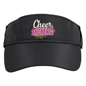 Cheer Memaw Biggest Fan Leopard Print And Pom Pom Gift Adult Drive Performance Visor