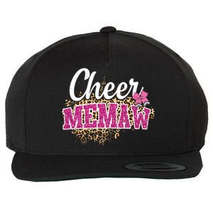 Cheer Memaw Biggest Fan Leopard Print And Pom Pom Gift Wool Snapback Cap