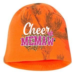 Cheer Memaw Biggest Fan Leopard Print And Pom Pom Gift Kati - Camo Knit Beanie