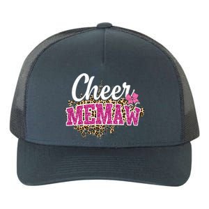 Cheer Memaw Biggest Fan Leopard Print And Pom Pom Gift Yupoong Adult 5-Panel Trucker Hat