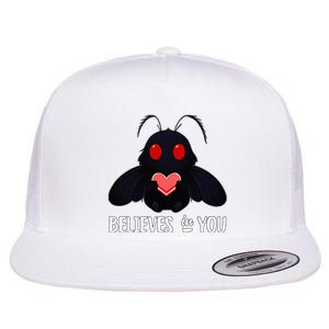 Cute Mothman Believes In You Flat Bill Trucker Hat