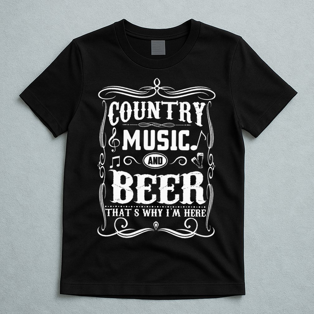 Country Music & Beer ThatS Why IM Here Beer & Music Lover T-Shirt
