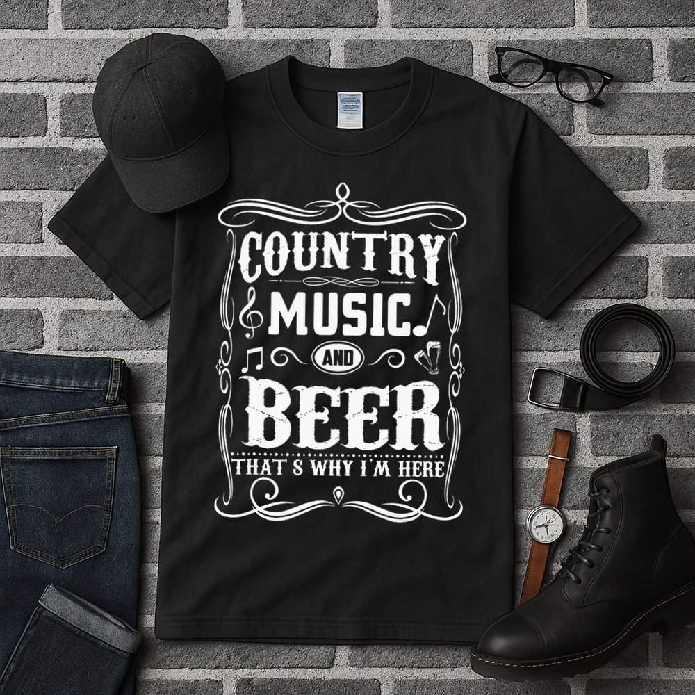 Country Music & Beer ThatS Why IM Here Beer & Music Lover Tall T-Shirt