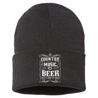 Country Music & Beer ThatS Why IM Here Beer & Music Lover Sustainable Knit Beanie