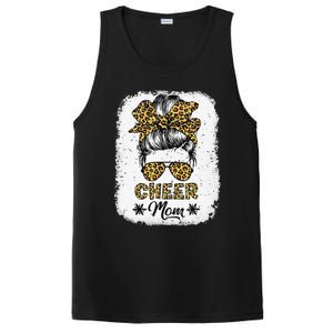 Cute Messy Bun Cheer Mom Funny Leopard Bandana Mother's Day PosiCharge Competitor Tank