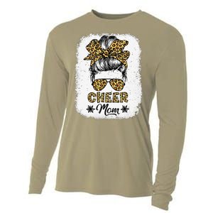 Cute Messy Bun Cheer Mom Funny Leopard Bandana Mother's Day Cooling Performance Long Sleeve Crew