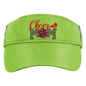 Cheer Mom Biggest Fan Leopard Print Black And Red Pom Pom Gift Adult Drive Performance Visor