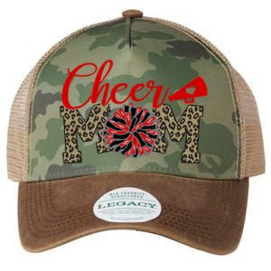 Cheer Mom Biggest Fan Leopard Print Black And Red Pom Pom Gift Legacy Tie Dye Trucker Hat