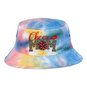 Cheer Mom Biggest Fan Leopard Print Black And Red Pom Pom Gift Tie Dye Newport Bucket Hat