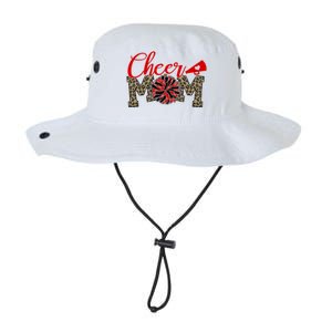 Cheer Mom Biggest Fan Leopard Print Black And Red Pom Pom Gift Legacy Cool Fit Booney Bucket Hat