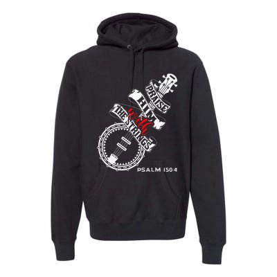 Christian Musician Banjo Bluegrass Praise Him With Strings Premium Hoodie