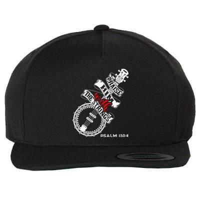Christian Musician Banjo Bluegrass Praise Him With Strings Wool Snapback Cap