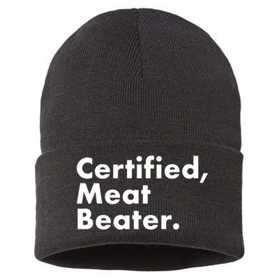 Certified Meat Beater Funny And Cool Sustainable Knit Beanie
