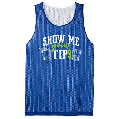 Cocktail Mixologist Bartender Show Me Your Tips Gift Mesh Reversible Basketball Jersey Tank