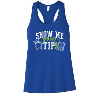 Cocktail Mixologist Bartender Show Me Your Tips Gift Women's Racerback Tank