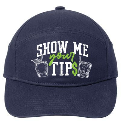 Cocktail Mixologist Bartender Show Me Your Tips Gift 7-Panel Snapback Hat