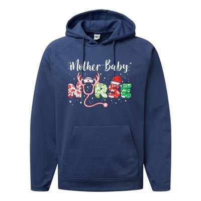 Christmas Mother Baby Nurses Wrap The Best Gifts Gift Performance Fleece Hoodie