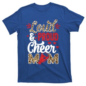 Cheer Mom Biggest Fan Leopard Print And Pom Pom Great Gift T-Shirt