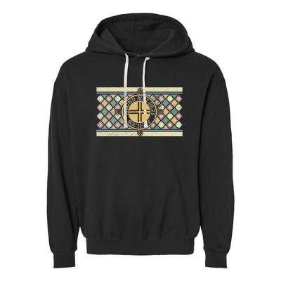 Colorful Mound Builders Society Logo Design Native American Garment-Dyed Fleece Hoodie