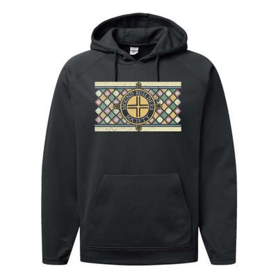 Colorful Mound Builders Society Logo Design Native American Performance Fleece Hoodie