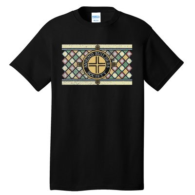 Colorful Mound Builders Society Logo Design Native American Tall T-Shirt