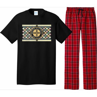 Colorful Mound Builders Society Logo Design Native American Pajama Set