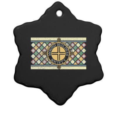 Colorful Mound Builders Society Logo Design Native American Ceramic Star Ornament