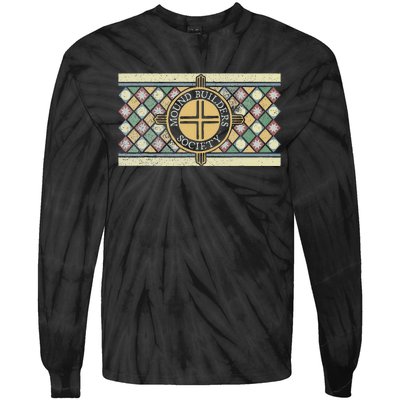 Colorful Mound Builders Society Logo Design Native American Tie-Dye Long Sleeve Shirt